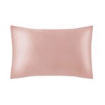 Față de pernă meloni mătase mulberry 22 momme, roz pudra, 100% naturală, cu fermoar ascuns 50×70 cm 1